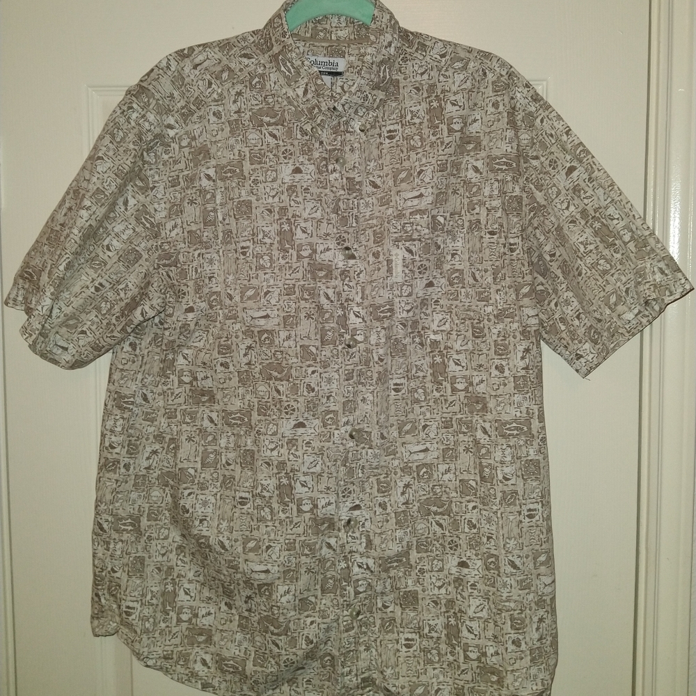 Columbia Button Down Short Sleeve Shirt Men's sz Large